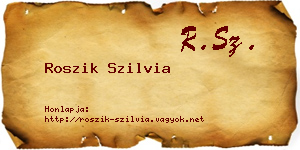 Roszik Szilvia névjegykártya