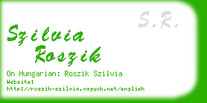 szilvia roszik business card